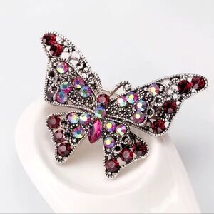 Multicolored Elegant Butterfly Crystal Brooch